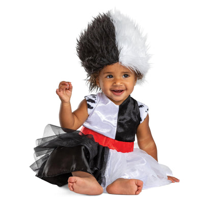 Cruella Infant Costume, Official Disney Baby Costume Outfit for Halloween, (6-12 months)