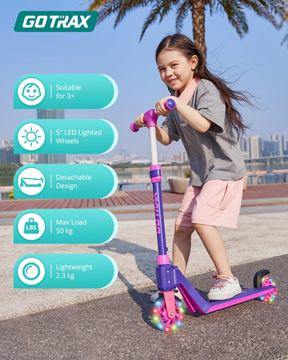 Gotrax K03 Kick Scooter for Kids, 5" LED Lighted Wheels and Adjustable Handlebars, Lightweight Design and Anti-Slip Deck, Max Load 110 Lbs, Kids Scooter for Boys & Girls Ages 3+ 🍁 All In One Marketplace Canada