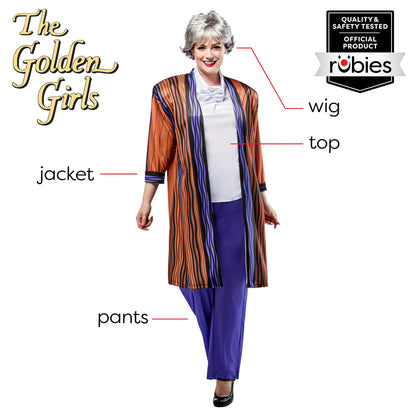 Rubies Women's Golden Girls Dorothy Costume Set With Wig, Medium, TV Show Look Perfect for Halloween, Parties, and More