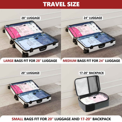 Vacuum Seal Bags for Clothing Travel and Home Storage, Travel Vacuum Bags with Electric Pump, Space Saver Compression Packing Cubes for Luggage Suitcase Bedding Blankets Clothes, 12 Combo 🍁 All In One Marketplace Canada