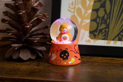 Silver Buffalo Care Bears Halloween Boxed Light Up Snow Globe Featuring Trick or Sweet Bear, 45mm