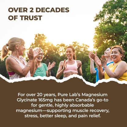 Pure Lab Vitamins Magnesium Glycinate 165mg – 120 vegicaps - Supports Muscle Function 🍁 All In One Marketplace Canada