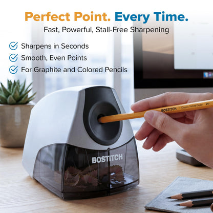Bostitch Office Personal Electric Pencil Sharpener, Powerful Stall-Free Motor, High Capacity Shavings Tray, Black (EPS4-BLKSLV) 🍁 All In One Marketplace Canada