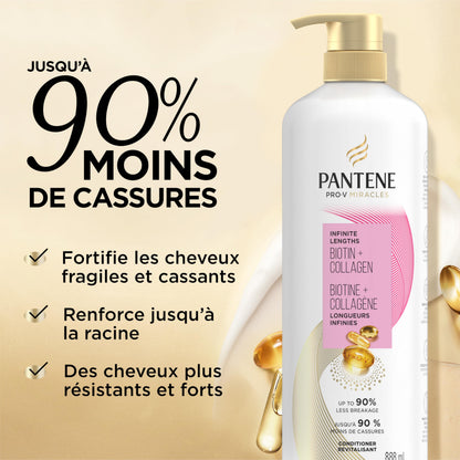 Pantene Pro-V Miracles Infinite Lengths Biotin + Collagen 1 Minute Miracle Conditioner, 888 mL 🍁 All In One Marketplace Canada