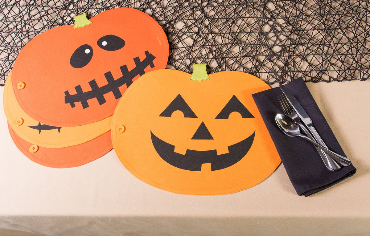 DII Jack O' Lantern Halloween Placemat Table Runner (Set of 4)