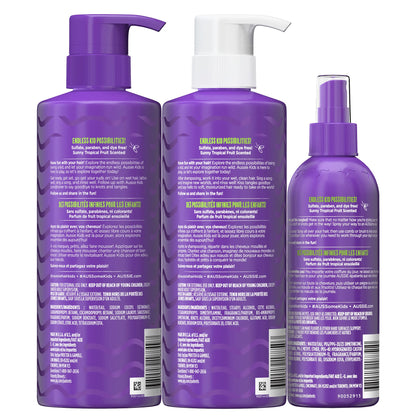 Aussie Kids Moist Detangler Pack for Kids, Shampoo & Conditioner, 475 mL each + Detangler Spray, 236 mL 🍁 All In One Marketplace Canada