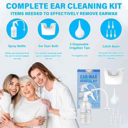 TopQuaFocus 500ml Earwax Remover Ear Cleaner Irrigation Tool Ear wax Removal Flushing System Earwax Cleaning Spray Bottles Ear Flush System for Adults & Kids (16.9oz) 🍁 All In One Marketplace Canada