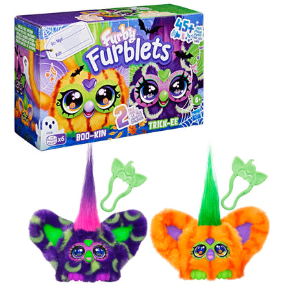 Furby Furblets 2 Pack of Fall Edition Mini Friends Trick-Ee & Boo-Kin, Electronic Halloween Plush Toys for Girls & Boys 6+, Multicolor (Amazon Exclusive)