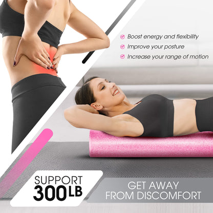 Yes4All High-Density EPP Round Back Roller Foam, Foam Roller for Yoga, Pilates & Stretching - 12, 18, 24, 36 inch 🍁 All In One Marketplace Canada