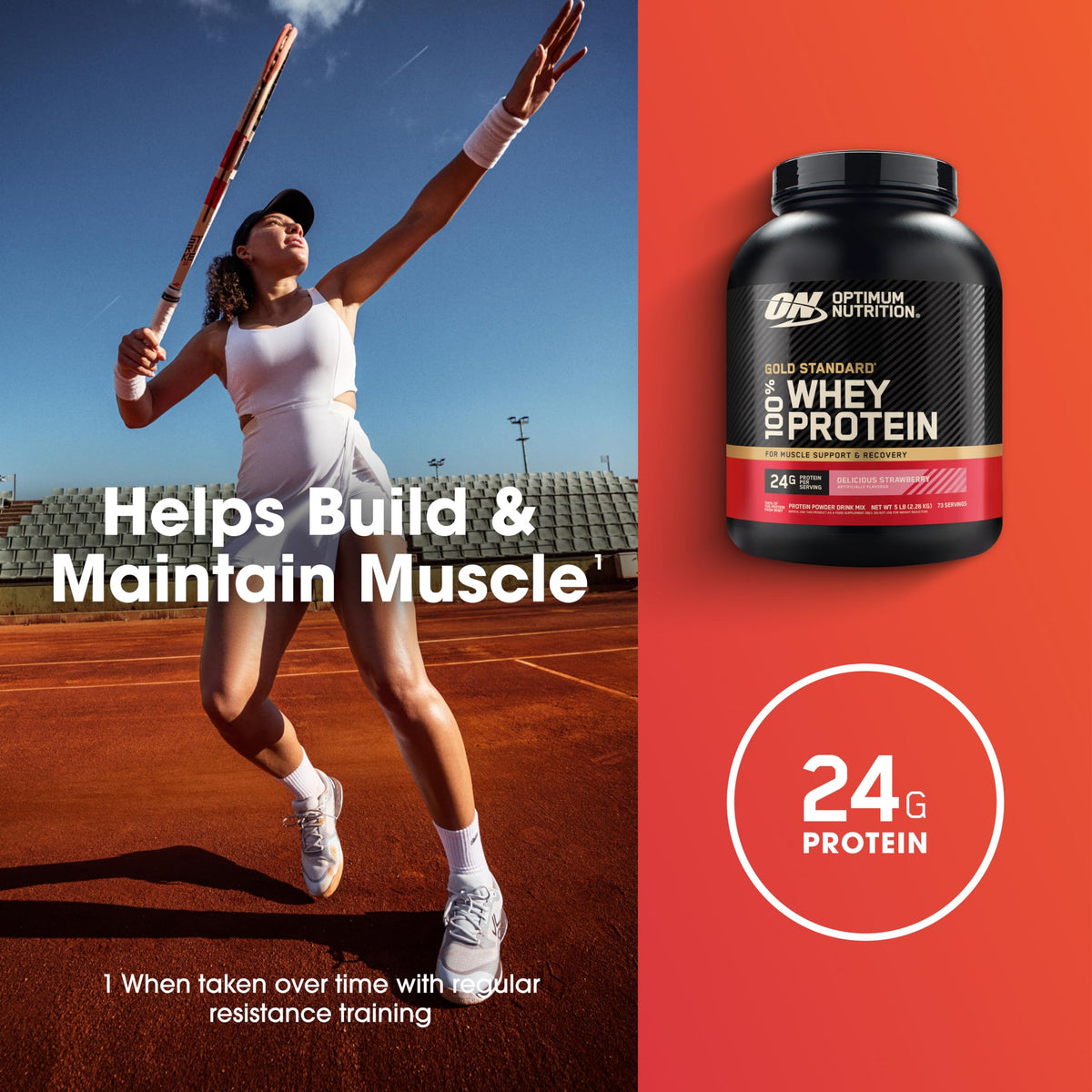 Optimum Nutrition Gold Standard 100% Whey Protein Powder, 2.270g - Strawberry - 73 servings (packaging may vary) 🍁 All In One Marketplace Canada
