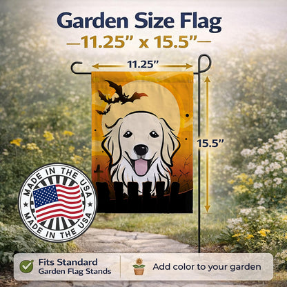Caroline's Treasures BB1763GF Halloween Golden Retriever Garden Size Flag, Small, Multicolor