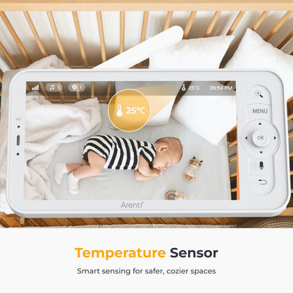 Arenti Baby Monitor, Smart WiFi 6 Baby Camera with 5-Inch Upgraded Wireless Display, 360° View, Auto-Night Vision, Temperature Sensor, Sound & Motion Detection, 2 Way Audio, VOX Mode (B2) 🍁 All In One Marketplace Canada