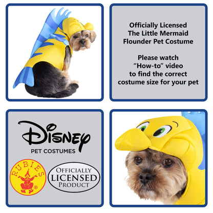 Rubies Disney Little Mermaid Flounder Pet Costume for Themed Parties and Halloween, As Shown, Large