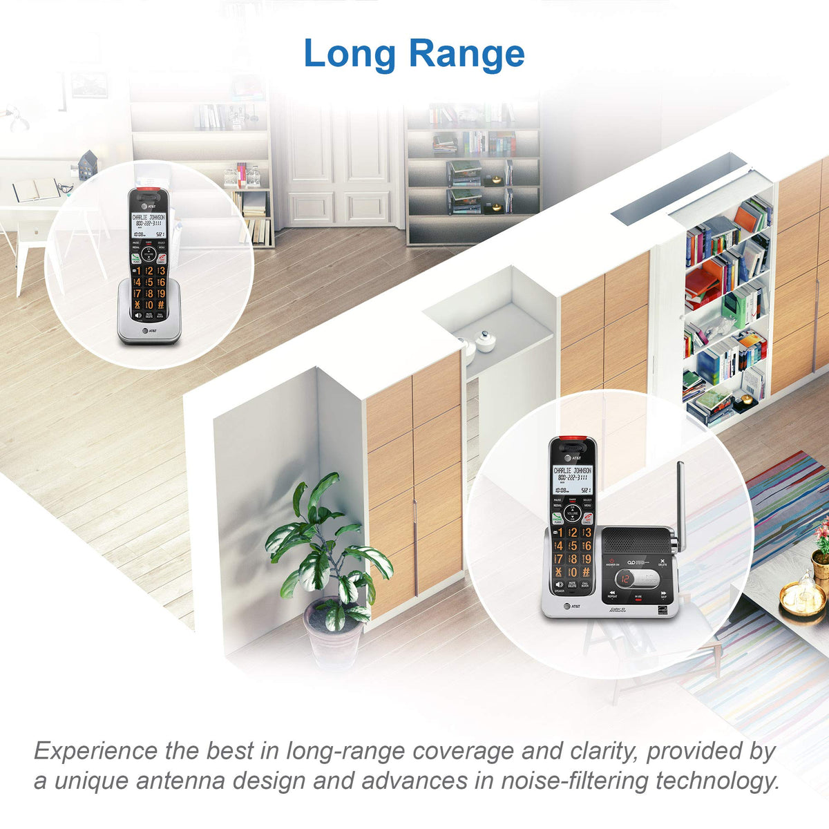AT&T BL102-2 DECT 6.0 2-Handset Cordless Phone for Home with Answering Machine, Call Blocking, Caller ID Announcer, Audio Assist, Intercom, and Unsurpassed Range, Silver/Black 🍁 All In One Marketplace Canada