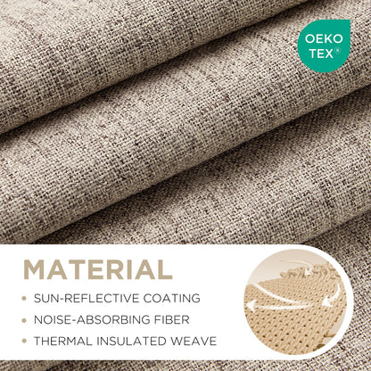 Joydeco Blackout Curtains for Bedroom - 96 Inch Long 100% Light Blocking 2 Panels Set Linen Drapes, Thermal Insulated Room Darkening Curtains, Linen Textured for Living Room, Rod Pocket & Back Tabs 🍁 All In One Marketplace Canada