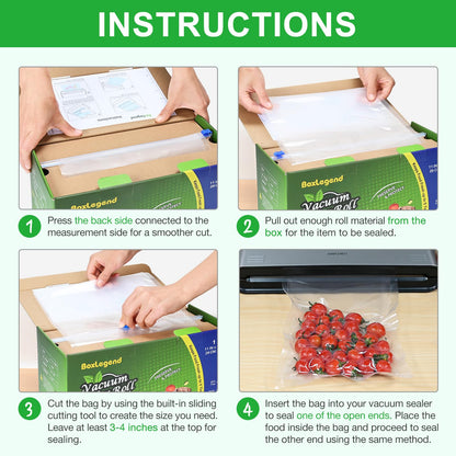 11’’ x 150’ Vacuum Sealer Roll Keeper with Cutter, Vacuum Sealer Bags for Food, Food Saver Bags Rolls, BPA Free, Commercial Grade, Great for Storage, Meal prep and Sous Vide 🍁 All In One Marketplace Canada