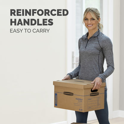 Bankers Box SmoothMove Classic Moving Boxes, Tape-Free Assembly, Easy Carry Handles, Medium, 18 x 15 x 14 Inches, 8 Pack (7717210) 🍁 All In One Marketplace Canada