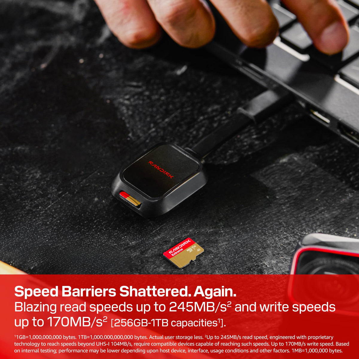 SANDISK 128GB Extreme microSD UHS-I Card - Up to 245MB/s Read Speed and 120MB/s Write Speed, 5.3K Video, 4K UHD Video, high-Performance for Action cams, Drones, Android Devices - SDSQXH9-128G-GZ6MA