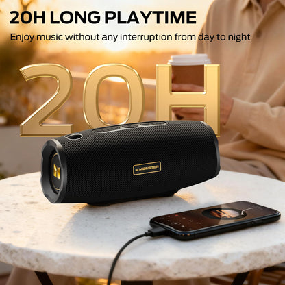 Monster S380 Bluetooth Speaker, Portable Speaker with 40W Stereo Sound, 20H Playtime, IPX6 Waterproof, Bluetooth 6.0, Support AUX/TF Card, TWS Pairing Wireless Speaker for Outdoor Travel Party 🍁 All In One Marketplace Canada
