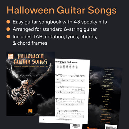 Halloween Guitar Songs - 43 Gravest Hits Deranged for 6-String Axe in Scary Notation & Tab | Halloween Guitar Sheet Music for Rock and Pop Players | Scary Songs for 6-String Guitarists