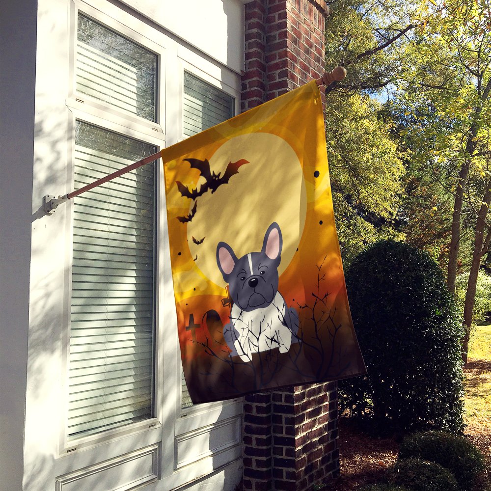 Caroline's Treasures BB4278CHF Halloween French Bulldog Black White Canvas House Size Flag, Large, Multicolor