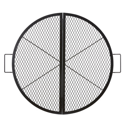 VEVOR X-Marks Fire Pit Grill Grate, Foldable Round Cooking Grate, Heavy Duty Steel Campfire BBQ Grill Grid with Handle and Support X Wire, Portable Camping Cookware for Outside Party, 36 Inch Black 🍁 All In One Marketplace Canada