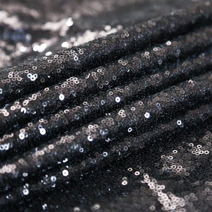 SoarDream Black Sequin Tablecloth 90x156 Inch Rectangle Wedding Tablecloth for Birthday Baby Shower Graduation Indoor Outdoor Halloween Party Table Decorations