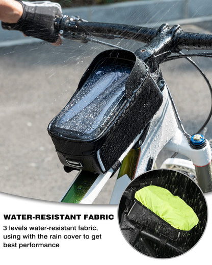 ROCKBROS Bike Phone Frame Bag 1.6L Bike Bag Waterproof Bike Accessories Touch Screen Bicycle Phone Case Compatible Phone Under 7” 🍁 All In One Marketplace Canada