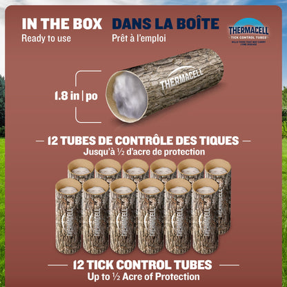 Thermacell Tick Control Tubes for Yards; 12 Pack; Protects 1/4 Acre from Ticks; No Spray, No Granules, No Mess; Environmentally Friendly Alternative to Tick Spray & Repellent 🍁 All In One Marketplace Canada