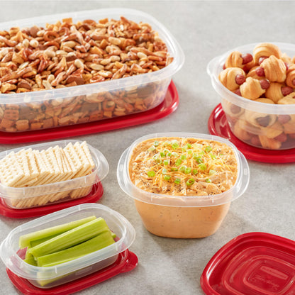 Rubbermaid TakeAlongs Food Storage Containers, 52 Piece Plastic Container Set, Dishwasher and Microwave Safe Meal Prep, Snack, and Lunch Container, BPA Free, Ruby Red 🍁 All In One Marketplace Canada