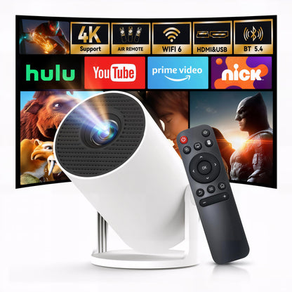 [Built-in Apps & 2026 Upgraded] WEMI Mini Portable Projector Mini Projecteur Portatif with WiFi 6 and Bluetooth 5.4 for Bedroom Smart Movie for iPhone Cell Phone Android OptiBarrel 500 🍁 All In One Marketplace Canada