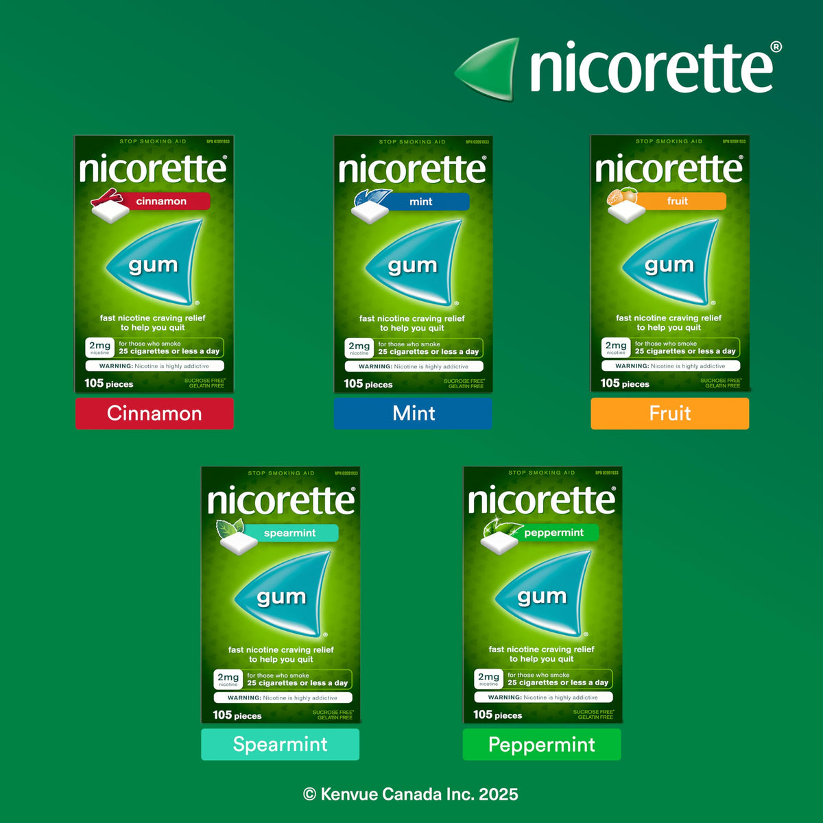 Nicorette Nicotine Gum, Quit Smoking and Smoking Cessation Aid, Ultra Fresh Mint, 2mg, 210 pieces 🍁 All In One Marketplace Canada