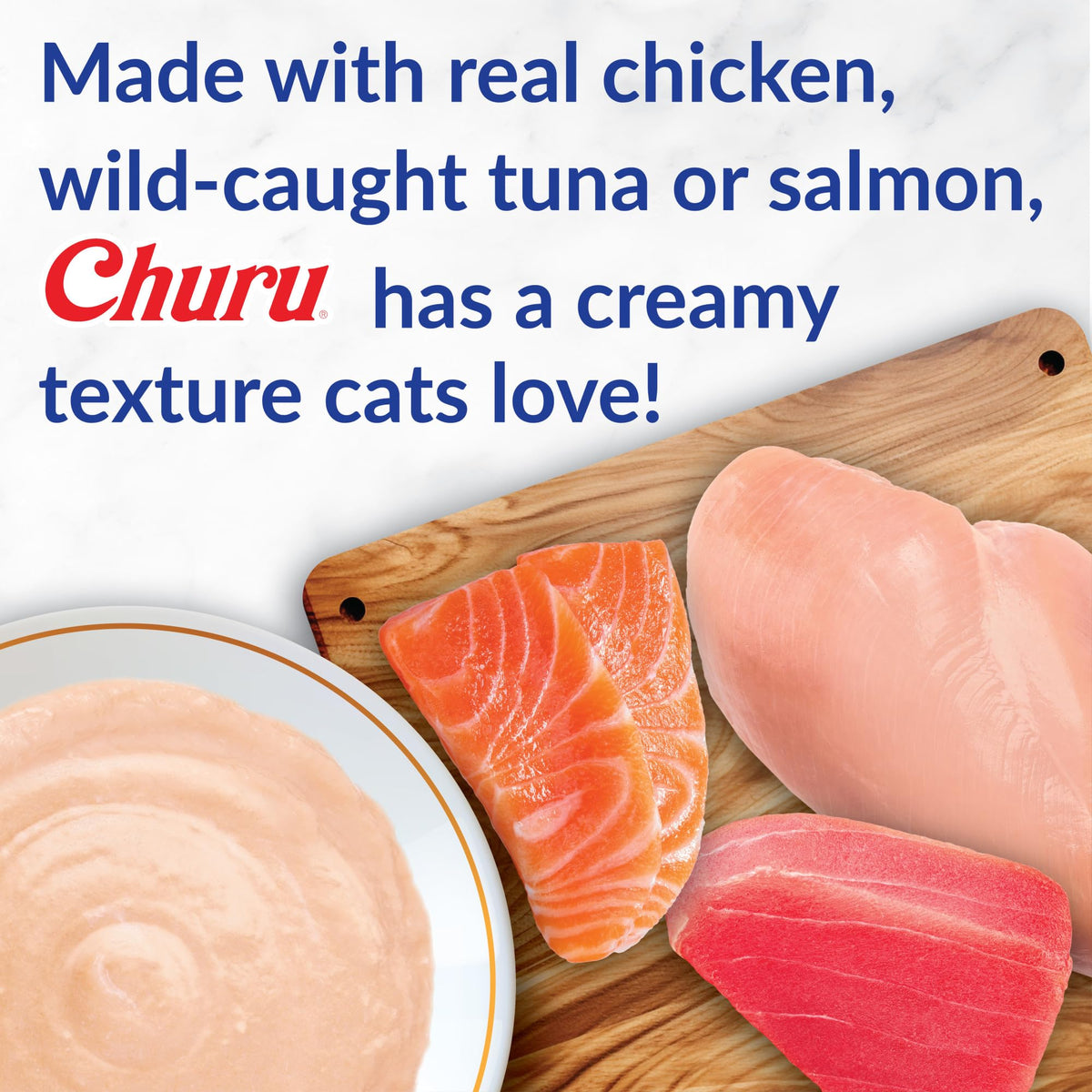 INABA Churu Cat Treats, Grain-Free, Lickable, Squeezable Creamy Purée Cat Treat/Topper with Vitamin E & Taurine, 0.5 Ounces Each Tube, 20 Tubes, Tuna Variety Box 🍁 All In One Marketplace Canada