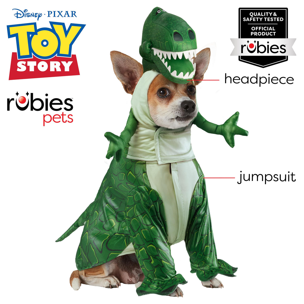 Rubies Disney Toy Story Pet Costume, Rex, X-Large for Themed Parties and Halloween