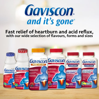 Gaviscon Liquid Extra Strength Antacid - 340 ml - Antacid Liquid for Day and Night Heartburn Relief, Acid Reflux and GERD Relief, Fruit Blend - Free of Aluminum, Lactose and Gluten 🍁 All In One Marketplace Canada