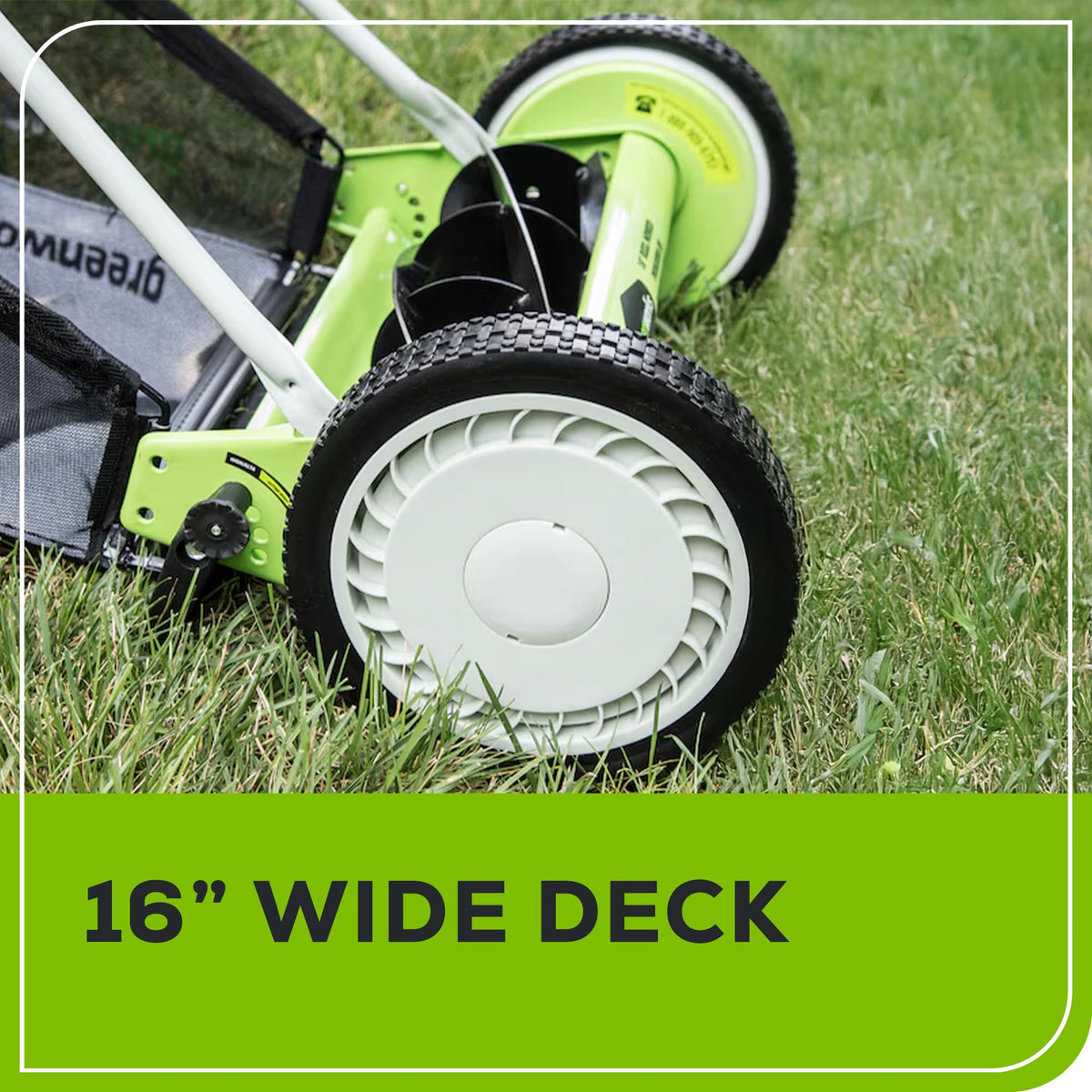 Greenworks 16-Inch Reel Lawn Mower with Grass Catcher 25052,Black/Green, 47" D x 22" W x 29.75" H 🍁 All In One Marketplace Canada