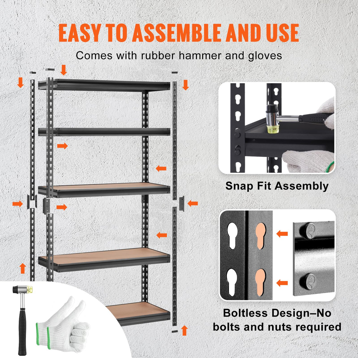 VEVOR Storage Shelving Unit, 5-Tier Adjustable, 2000 lbs Capacity, Heavy Duty Garage Shelves Metal Organizer Utility Rack, Black, 30" L x 12" W x 60" H for Kitchen Pantry Basement Bathroom Laundry 🍁 All In One Marketplace Canada