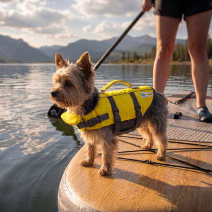 Outward Hound Granby Splash Dog Life Jacket with Handle, Reflective Floating Vest for Swimming & Boating, Maximum Buoyancy, All Skill Levels, Extra-Small Dogs & Puppies (11–15" Girth), Yellow, X-Small 🍁 All In One Marketplace Canada