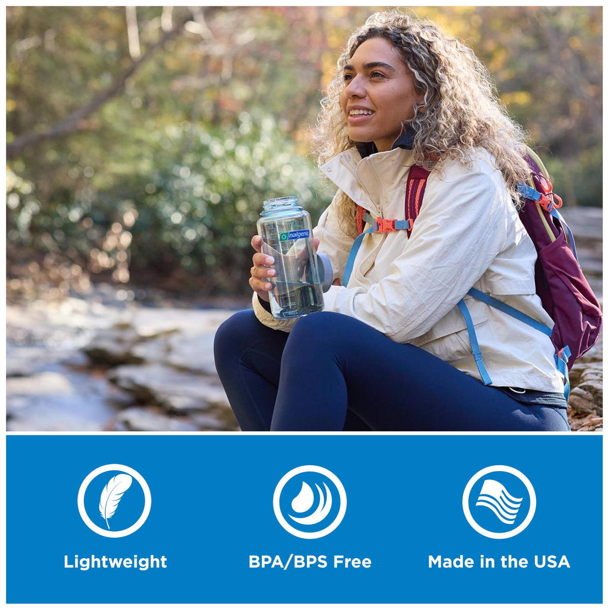 Nalgene 32 oz Wide Mouth Water Bottle BPA-Free, Durable & Leak Proof, Lightweight Bottle for Hiking & Gym, Work & Travel, Amethyst 🍁 All In One Marketplace Canada