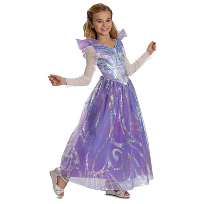 Wicked Glinda Deluxe For Good Costume, Official Movie Halloween Outfit for Kids, Girls Size (4-6x)