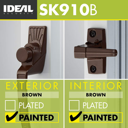 Ideal Security Model 910 Classic Push Button Handle with Latch for Storm Door and Screen Door, Brown 🍁 All In One Marketplace Canada