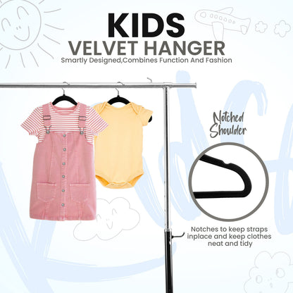 Utopia Home Baby Velvet Hangers 50 Pack, Non-Slip Baby Hangers for Kids, Infants & Toddler, Space Saving with 360-Degree Swivel Hook, Durable Small Clothes Hanger, (Black) 🍁 All In One Marketplace Canada