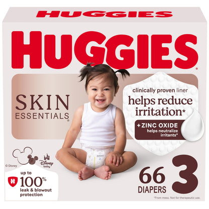 Huggies Size 3 Diapers, Skin Essentials Baby Diapers, Size 3 (16-28 lbs), 66 Count 🍁 All In One Marketplace Canada