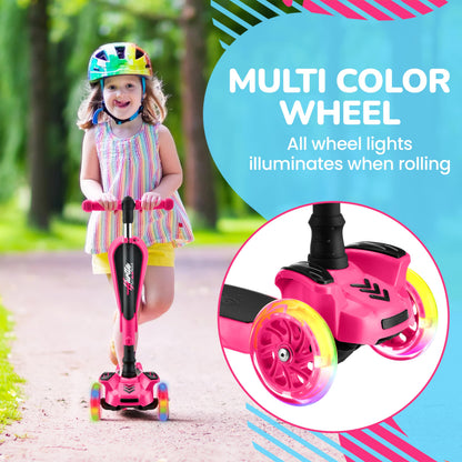 Hurtle - 3 Wheel Foldable Kick Scooter for Kids & Toddlers (Pink CA) 🍁 All In One Marketplace Canada