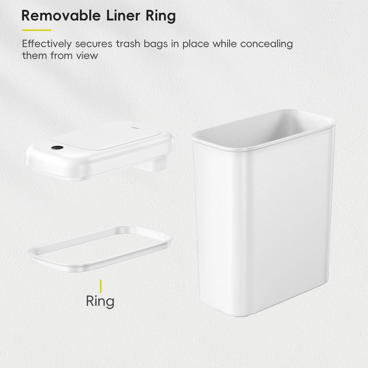 EKO Automatic Bathroom Trash Can with Lid, 2.6 Gallon Slim Touchless Garbage Can, Waterproof Motion Sensor Trash Bin for Bathroom, Office, Kitchen, White 🍁 All In One Marketplace Canada