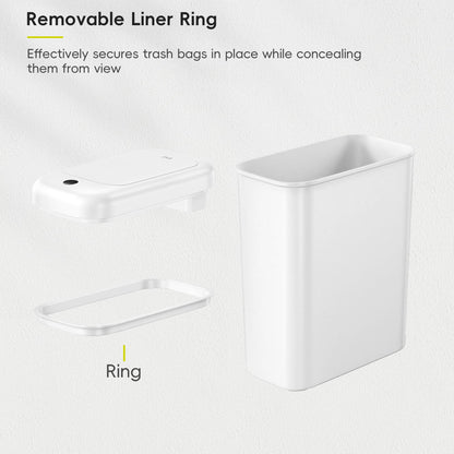 EKO Automatic Bathroom Trash Can with Lid, 2.6 Gallon Slim Touchless Garbage Can, Waterproof Motion Sensor Trash Bin for Bathroom, Office, Kitchen, White 🍁 All In One Marketplace Canada