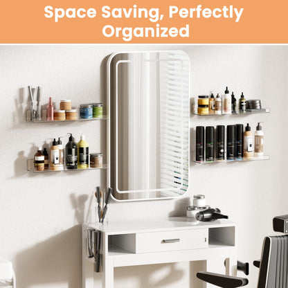 upsimples Clear Acrylic Shelves for Storage, 15" Floating Shelves Wall Mounted for Kids Bookshelf/Display Ledge for Bedroom, Living Room, Bathroom, Kitchen, Set of 4 🍁 All In One Marketplace Canada