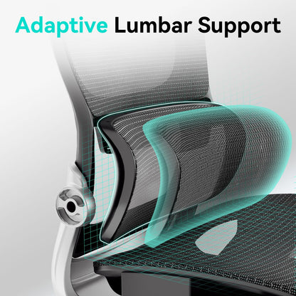 Ergonomic Office Chair,Office Chair with Tilt Function,Mesh Office Chair with Footrest,Ergonomic Chair with Adaptive Backrest, Adjustable Headrest and Flip-Up Armrests 🍁 All In One Marketplace Canada