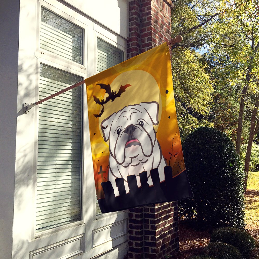 Caroline's Treasures BB1778CHF Halloween White English Bulldog Canvas House Size Flag, Multicolor, Large