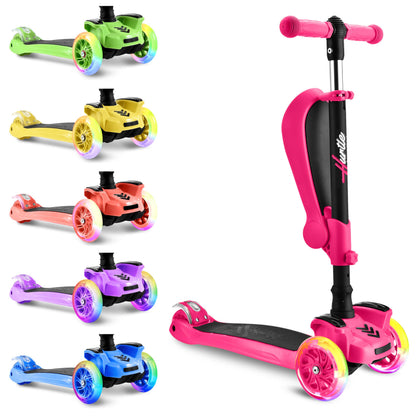 Hurtle - 3 Wheel Foldable Kick Scooter for Kids & Toddlers (Pink CA) 🍁 All In One Marketplace Canada